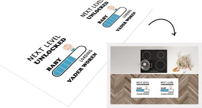 Keukenloper - Loper keuken - Next level unlocked: baby. Loading vader worden - Spreuken - Quotes - Papa - 120x50 cm - Keukenloper vinyl
