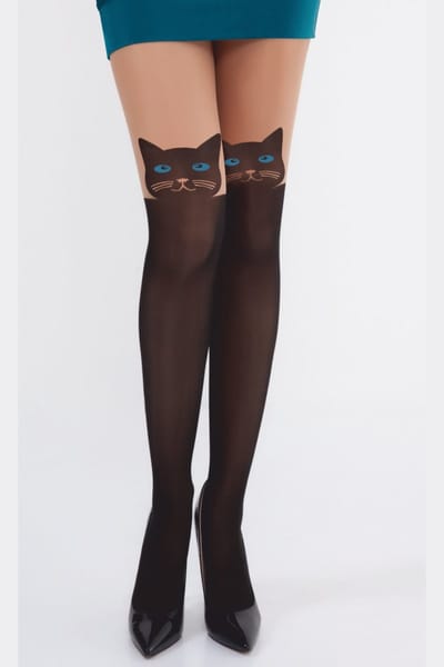 Daymod Dierenprint Cat Tights 60 Denier - NATURAL - Maat L