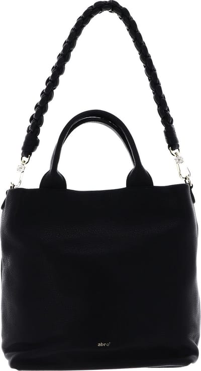 abro Leren Schoudertas Leather Dalia Shopper Kaia Black / Gold Zwart
