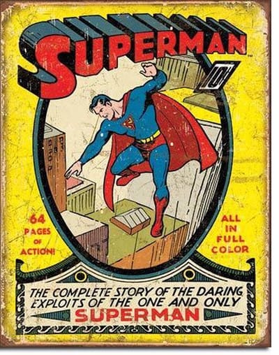 Superman Wandbord 'No1 Cover' - Metaal - 30 x 40 cm