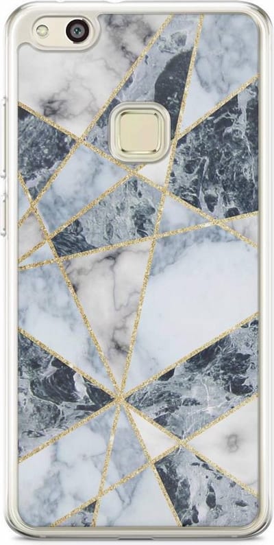 Casimoda® hoesje - Geschikt voor Huawei P10 Lite - Marmer Blauw - Siliconen/TPU - Soft Case - Blauw - Marmer