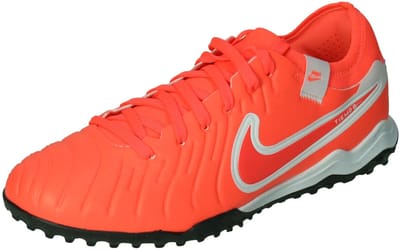 Nike tiempo legend 10 pro turf voetbalschoen in de kleur oranje.