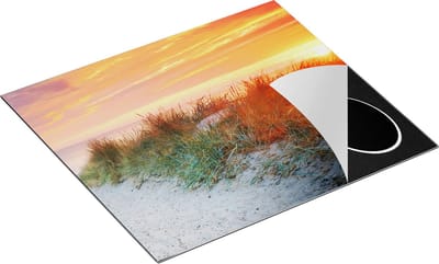 Chefcare Inductie Beschermer Strand en Duinen bij Zonsondergang - 60x50 cm - Afdekplaat Inductie - Kookplaat Beschermer - Inductie Mat