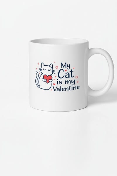 Valentijn Kattenmok 'My Cat is my Valentine' | Uniek Cadeau voor Kattenliefhebbers