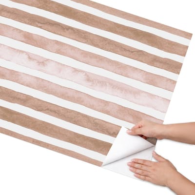 Coloray Meubel Wrap Folie - Beige Meubelfolie - 75x150 cm - Decoratiefolie Beige strepen - Meubel Wrap Folie - Minimalist Meubelfolie - Plakfolie Meubels - Keuken decoratie - Achtergronden en patronen