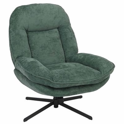 Relaxfauteuil MCW-P32, televisiefauteuil Nosag-vering Gestoffeerde fauteuil, draaibaar Metaal Stof/textiel Chenille (370 g/m²) ~ groen