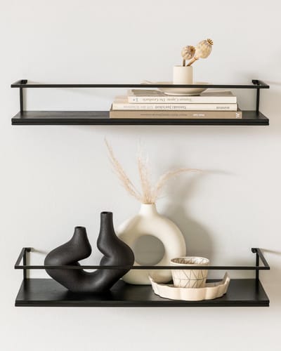 Unyqoos ® Moderne Zwevende Wandplankenset van Metaal en Hout voor Elke Kamer