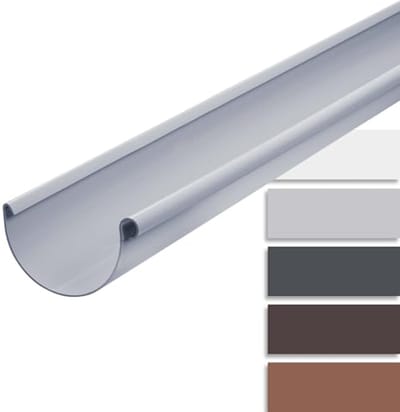 Halfronde dakgoot kunststof 200cm 100mm grijs