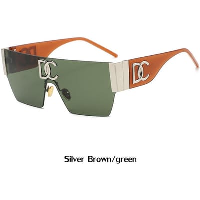 Vintage Randloos Vierkant Zonnebril Luxe Merk Designer Mode Platte Bovenkant Bril Voor Vrouwen Mannen Unisex Rijden Zonnebrillen as the photo brown