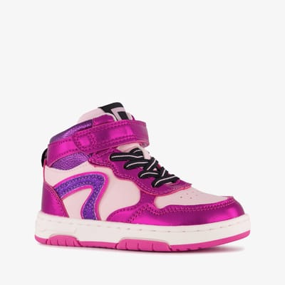 Blue Box hoge meisjes sneakers metallic fuchsia roze - Maat 22