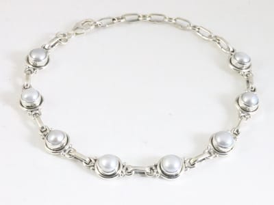 Fijne zilveren armband met parel