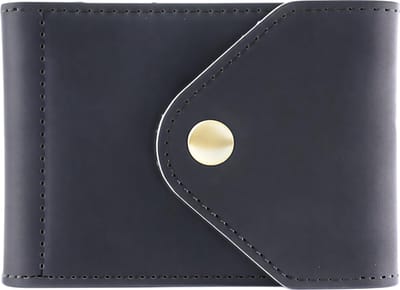 Kunstleren ID-Kaarthouder en Rijbewijs Cover – Zwart – Slanke Portemonnee van Kunstleer in Crazy Horse Stijl – Vintage Oud Ontwerp – Modieuze Kaarthouder voor Dagelijks Gebruik