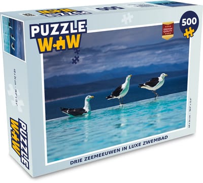 Puzzel Meeuwen - Vogels - Zwembad - Legpuzzel - Puzzel 500 stukjes