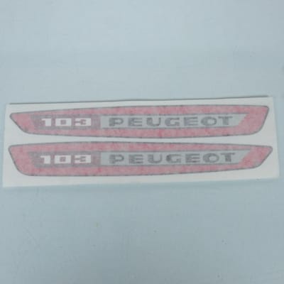 sticker tank oranje 280x38mm voor bromfiets peugeot 103