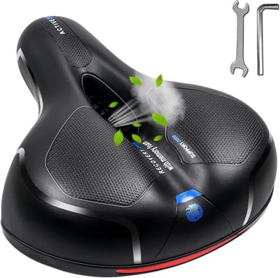 Dailygoods- Fietszadel Comfortabel - Waterdicht - Slijtvast - Geschikt voor Mountainbike/Racefiets - Eenvoudig te monteren - Inclusief Achterlicht - Fietsstoel