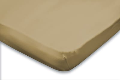 Eleganzzz Hoeslaken Topper Jersey Stretch - Zand - Hoeslaken 80/90x190/200cm - Eenpersoons - 100% Katoen - Topper - Hoeslakens