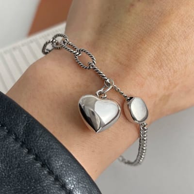 Sorprese Armband - Love - Zilverkleurige Bedelarmband voor Dames - Verstelbaar - Model ZZ