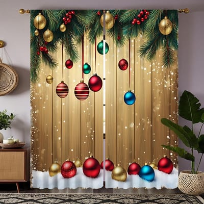 2-delig HD digitaal geel dennennaaldboom kleur drukgordijn Woondecoratiestijl decoratie woonkamer slaapkamer door roede c W52H63inchW132H160cm black