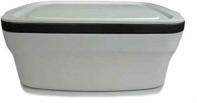 Broodtrommel Bewaarder - Broodbak Opslag - Vers Houden - Groot Rechthoekig - 38x27x15 cm - Wit Zwart