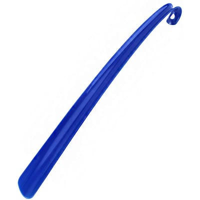 42CM Plastic Extra Lange Schoenlepel Hotel Huishoudelijke Schoendrager Schoenen Lifter Lui Buigt Niet Schoen Trek Hulp donkerblauwe kleur