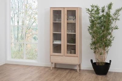 Giga Living Vitrinekast Rosta - Naturel - 80x37x178cm