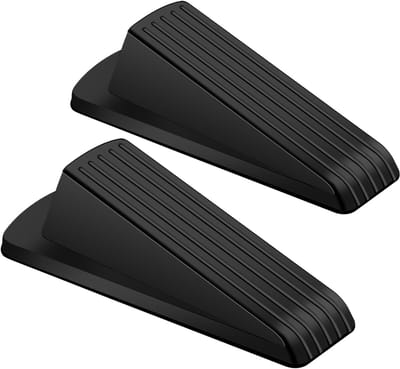 Deurstopper - 2 Stuks - Deurstoppers - Deurwig - Deurklem - Deurvastzetter - Voor Buiten en Binnen - Rubber Stop - 12*5.6*4 cm - Zwart - Rubber - voor onderkant van de deur