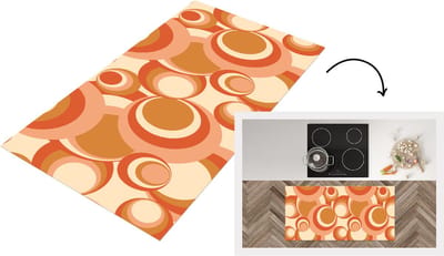 Keukenloper - Loper keuken - Cirkel - Retro - Patroon - 120x60 cm - Keukenloper vinyl