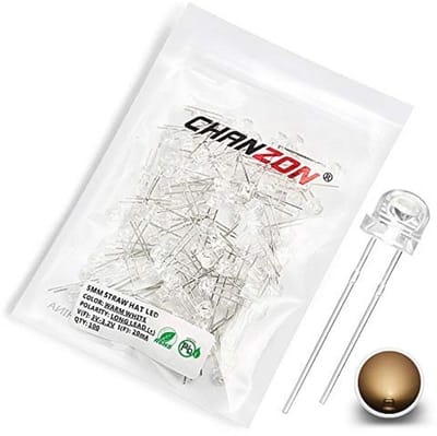 100 Stuks 5mm Warm Witte LED Diodes - Superheldere Lampen voor Elektronische Toepassingen