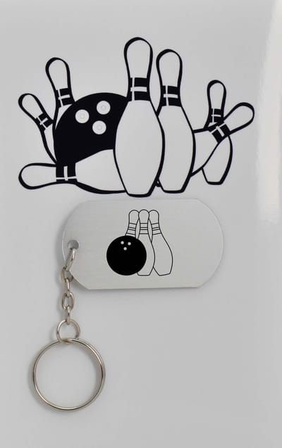 bowlen sleutelhanger inclusief kaart - sport cadeau - sporten - Leuk kado voor je sporter om te geven - 2.9 x 5.4CM