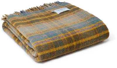 Plaid Tartan Cottage Mosterdgeel - 150x183 - Nieuw Wol - Tweedmill UK