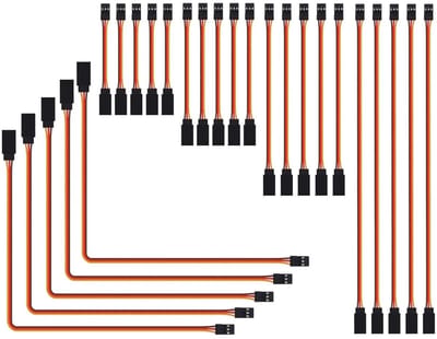 25 Stuks Servo Kabels voor Op afstand bestuurbare Vliegtuigen - 10cm, 15cm, 20cm, 30cm, 50cm, Geschikt voor Modelbouw en Elektronica