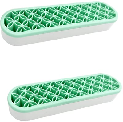 Cosmetica Opbergdoos - Siliconen Make-up Brush Houder - Bureau Organizer - Opbergdoos voor Penselen en Accessoires - 2 Stuks - Groen