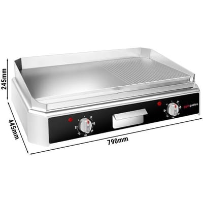 GGM Gastro Elektro Bratplatte - 5 kW - Glatt & Gerillt - Bratfläche: 740x296mm