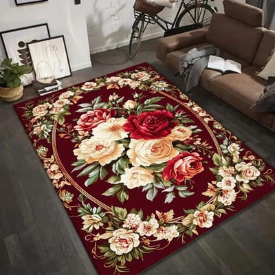 Vintage Bloemendekentapijt Entree Mat voor Woonkamer Slaapkamer Tapijt Wasmat Machine Wasbaar voor Binnen & Buiten Deurmat 40x60cm16x24in