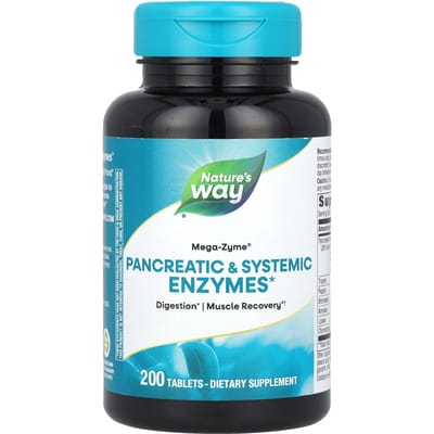 Nature's Way, Mega-Zyme®, Pancreatische en Systemische Enzymen, 200 Tabletten