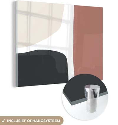 MuchoWow® Glasschilderij 120x90 cm - Schilderij acrylglas - Pastel - Abstract - Design - Foto op glas - Schilderijen