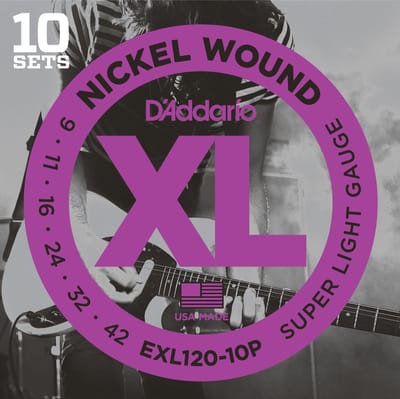 D'Addario EXL120-10P Snaren voor Elektrische Gitaar (9-42) 10-Pack
