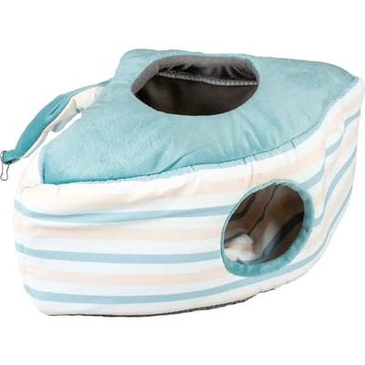 Duvo+ Striped hoekhuis pluche meerkleurig voor konijnen en knaagdieren