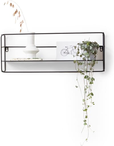 Lifa Living Industrieel Wandrek – Zwart Kruidenrek – Metalen Opbergrek met 1 plank – Rechthoekig - 56 x 14 x 21 cm