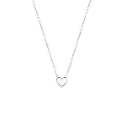 YO&NO - Ketting - Zilver - Anker - Hart -  1,0 mm -  36 + 4 cm - Sieraden vrouw - Gerhodineerd - Zilver 925
