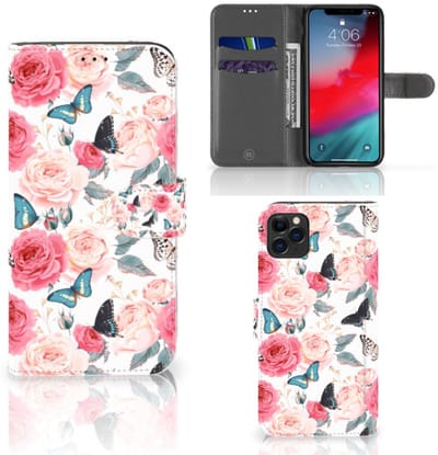 Apple iPhone 11 Pro Max Hoesje Butterfly Roses