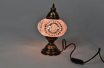 Handgemaakt - tafellamp - roos roze - 1 stuk - unieke sfeerverlichting