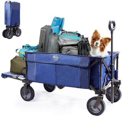 Zware Opvouwbare Transportwagen met Achterklep - Strandtas & Tuinwagen