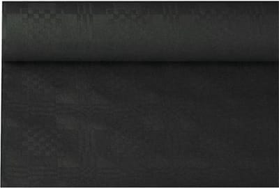Tafellaken/tafelkleed rol papier - 800 x 120 cm - zwart - Tafel decoratie - Lange tafels - Damast papier