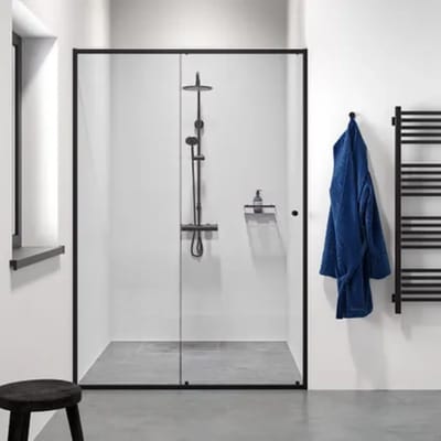 Sealskin - Douche Schuifdeur Contour 120 X 200cm - Zwart Profiel - 6 Mm Helder Glas
