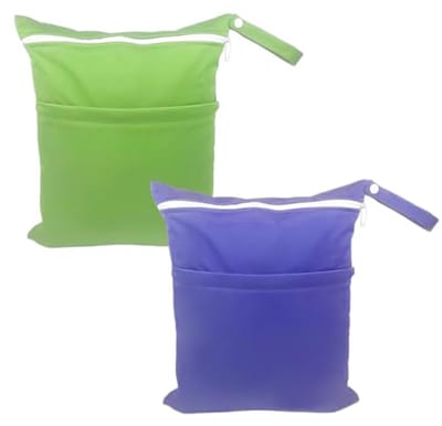 Waterdichte Luiertassen 2 Stuks - Cosmetica- en Kledingtassen voor Zwemmen en Reizen - Groene en Paarse Opbergtassen