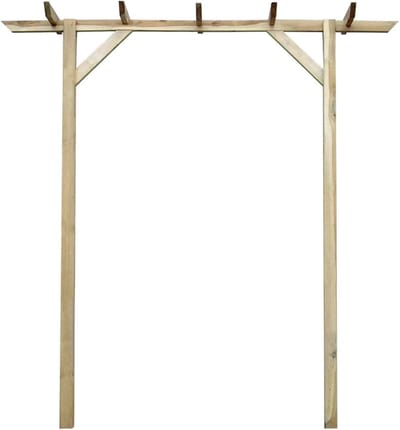 Houten Pergola Boog - Rozenboog Klimhulp - Tuin Decoratie - Waterafstotend Geïmpregneerd - 200x40x205 cm - Groen