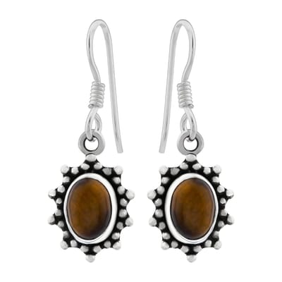 WeLoveSilver - oorhangers 925 zilver - tiger eye - luxe giftset