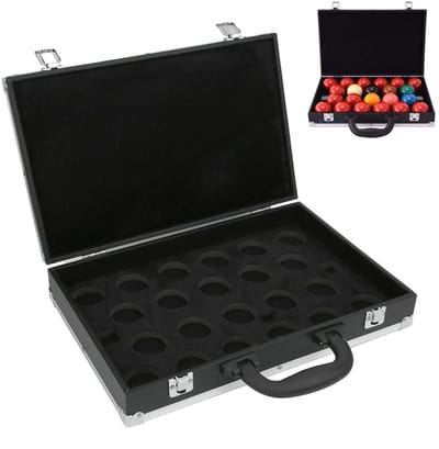 Dailygoods- Biljartballenkist Lichtgewicht - Opbergdoos voor 22 Biljartballen - Met Handvat - Roestvrij Staal - Extra Bescherming