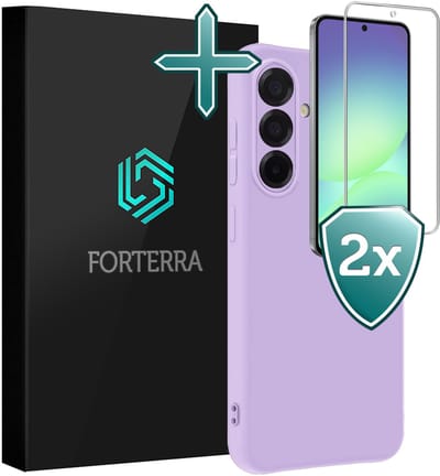 Hoesje Met 2x Screenprotector - Geschikt voor Samsung Galaxy A56 - Sterk & Shockproof - Telefoon Hoes - Back Cover - Siliconen Case - Lila